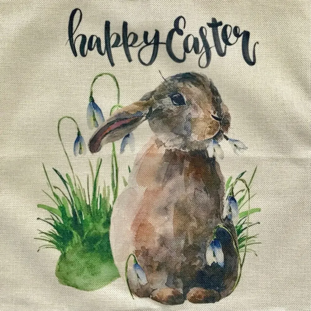 Easter Bunny & Egg NWT 4 Decorative Pillow Cases Spring Farmhouse Floral